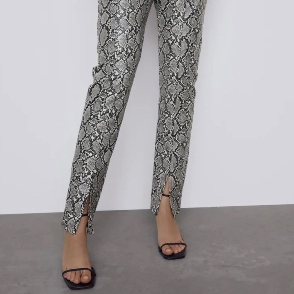 Zara faux leather  snakeskin pants size large